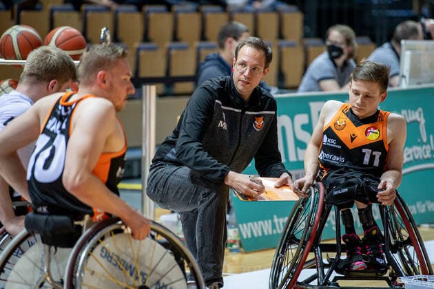 RBBL; RSV Lahn-Dill - Hannover United, 13.04.22 Martin Kluck (Trainer Hannover United), Jan Sadler ( 11 Hannover United), Oliver Jantz ( 4 Hannover United), Jan Haller ( 10 Hannover United) RBBL; RSV Lahn-Dill - Hannover United: Wetzlar, 13.04.22 Copyright: xBEAUTIFULxSPORTS Roeczeyx