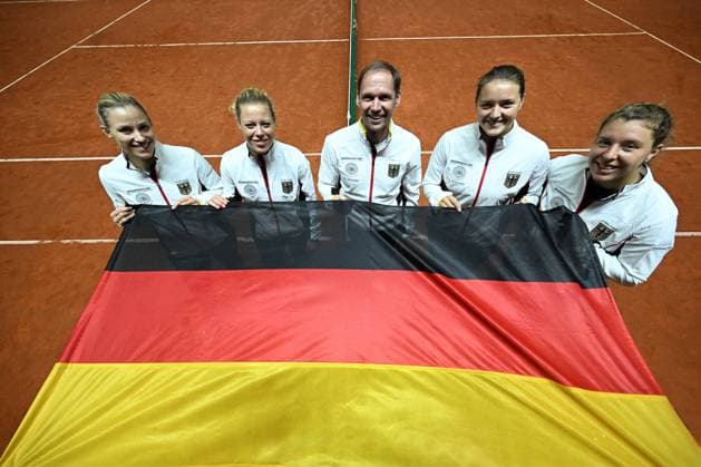 2022 BJKC Qualifier Kazakhstan -Germany German Team Anna -Lena Friedsam ,Jule Niemeier, Laura Siegemund , Angelique Kerber and Team Captain Rainer Schüttler