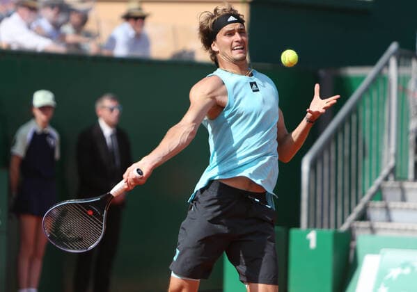Alexander Zverev of Germany during the Rolex Monte-Carlo Masters 2022, ATP, Tennis Herren Masters 1000 tennis tournament on April 14, 2022 at Monte-Carlo Country Club in Roquebrune-Cap-Martin, France - Photo Laurent Lairys TENNIS : Monte Carlo 2022 - Monaco - 14 04 2022 LaurentLairys Panoramic 