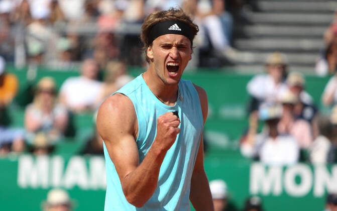 Sport Bilder des Tages Alexander Zverev of Germany during the Rolex Monte-Carlo Masters 2022, ATP, Tennis Herren Masters 1000 tennis tournament on April 14, 2022 at Monte-Carlo Country Club in Roquebrune-Cap-Martin, France - Photo Laurent Lairys TENNIS : Monte Carlo 2022 - Monaco - 14 04 2022 LaurentLairys Panoramic 