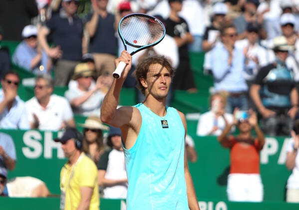Alexander Zverev of Germany during the Rolex Monte-Carlo Masters 2022, ATP, Tennis Herren Masters 1000 tennis tournament on April 14, 2022 at Monte-Carlo Country Club in Roquebrune-Cap-Martin, France - Photo Laurent Lairys TENNIS : Monte Carlo 2022 - Monaco - 14 04 2022 LaurentLairys Panoramic 