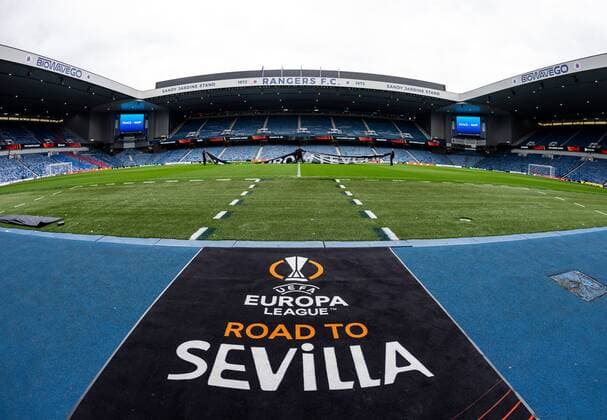 Mandatory Credit: Photo by Luke Nickerson Rangers FC Shutterstock (12894538i) A general view of Ibrox Stadium Rangers v Braga, UEFA Europa League, Quarter Final, Second Leg, Football, Ibrox Stadium, Glasgow, UK - 14 Apr 2022 Rangers v Braga, UEFA Europa League, Quarter Final, Second Leg, Football, Ibrox Stadium, Glasgow, UK - 14 Apr 2022 Copyright: xLukexNickerson RangersxFC Shutterstockx 12894538i