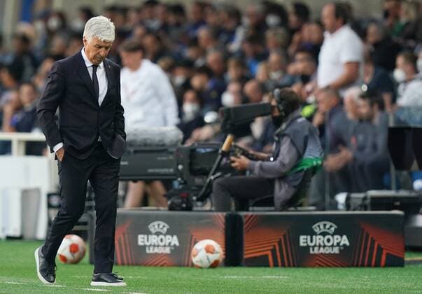 Fußball, EL, Atalanta Bergamo - RB Leipzig Photo Spada LaPresse April 14 , 2022 - Bergamo ,Italy Soccer Atalanta vs Lipsia - Europa League 2021 2022 Quarter Finals- Gewiss Stadium In the photo: Gian Piero Gasperini (Atalanta BC);  Copyright: xSpada LaPressex