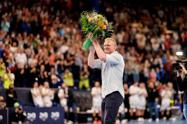 Kiel, 13. April 2022 - Handball, WM-Play-Offs, Deutschland - Färöer: Verabschiedung von Patrick Wiencek aus der Nationalmannschaft