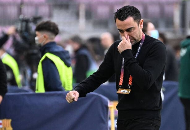 14.04.2022, xjhx, Fussball UEFA Europa League, FC Barcelona, Barca - Eintracht Frankfurt emspor, v.l. Xavi - Xavier Hernandez Creus (Trainer Head Coach FC Barcelona) (DFL DFB REGULATIONS PROHIBIT ANY USE OF PHOTOGRAPHS as IMAGE SEQUENCES and or QUASI-VIDEO) Barcelona