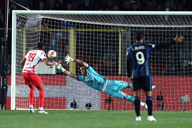 Bergamo 14 04 2022 - Europa League Atalanta-RB Lipsia foto Image nella foto: gol Christopher Nkunku 