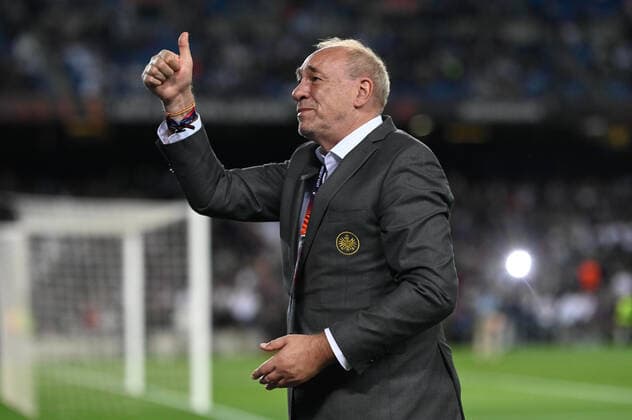 April 14, 2022, Barcelona, Spain: peter fischer president eintracht frankfurt during the UEFA Europa League Quarter Final Leg Two match between FC Barcelona, Barca and Eintracht Frankfurt at Camp Nou in Barcelona Barcelona Spain - ZUMAd159 20220414_zia_d159_015 Copyright: xGerardxFrancox