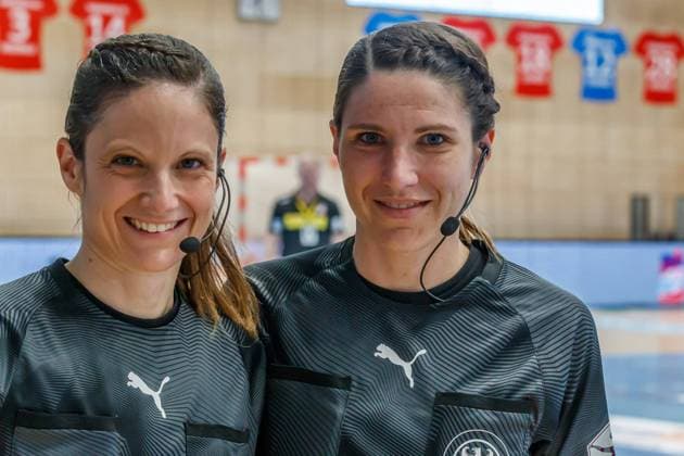 Maike Merz und Tanja Kuttler (Schiedsrichterinnen, referees), 4 13 2022, Bad Langensalza (Deutschland), Handball, Bundesliga Frauen, Thueringer HC - HSG Blomberg-Lippe