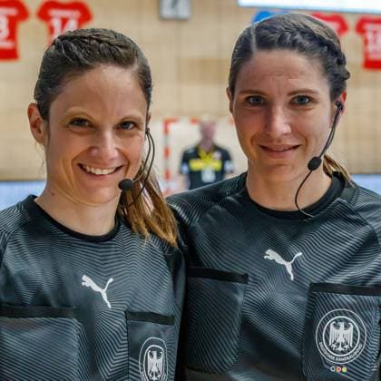 Maike Merz und Tanja Kuttler (Schiedsrichterinnen, referees), 4 13 2022, Bad Langensalza (Deutschland), Handball, Bundesliga Frauen, Thueringer HC - HSG Blomberg-Lippe