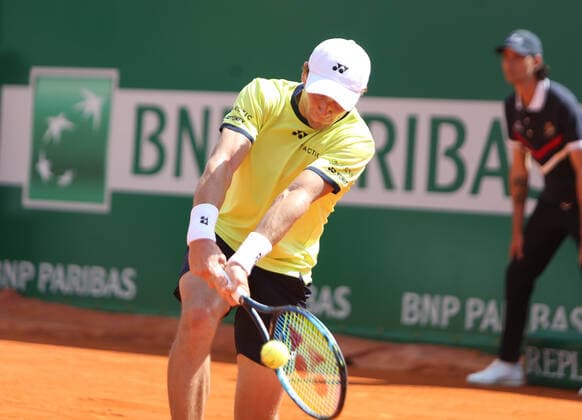 Casper Ruud of Norway during the Rolex Monte-Carlo Masters 2022, ATP, Tennis Herren Masters 1000 tennis tournament on April 14, 2022 at Monte-Carlo Country Club in Roquebrune-Cap-Martin, France - Photo Laurent Lairys TENNIS : Monte Carlo 2022 - Monaco - 14 04 2022 LaurentLairys Panoramic 