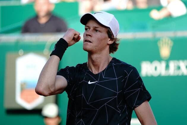 Jannik Sinner (Italie) TENNIS : Masters 1000 de Monte Carlo - Quart de finale - Monte Carlo - 15 04 2022 NorbertScanella Panoramic 
