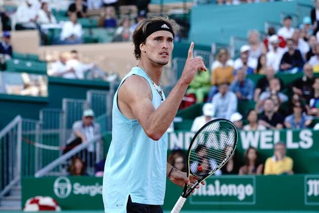 Alexander Zverev (Allemagne) TENNIS : Masters 1000 de Monte Carlo - Quart de finale - Monte Carlo - 15 04 2022 NorbertScanella Panoramic 