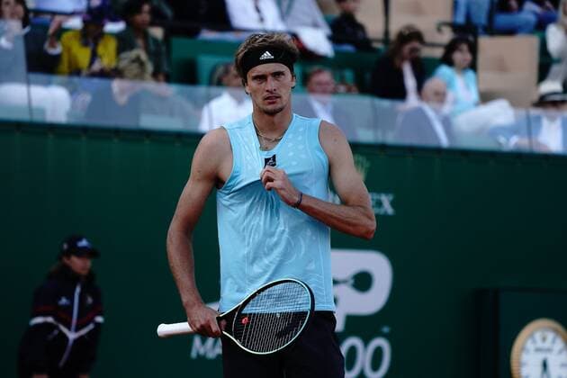 Alexander Zverev (Allemagne) TENNIS : Masters 1000 de Monte Carlo - Quart de finale - Monte Carlo - 15 04 2022 NorbertScanella Panoramic 