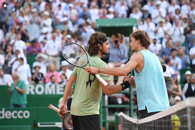 Sport Bilder des Tages Tennis : Monte Carlo 2022 - Stefanos Tsitsipas - Grece Tennis : Monte Carlo 2022 - Monaco - 16 04 2022 ChrysleneCaillaud Panoramic 