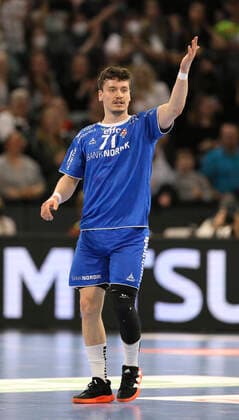 Foto : Elias Skipagotu Ellefsen (Faroe Islands) Handball Herren am 13.04.2022 Handball Länderspiel der Herren Deutschland - Faröer Inseln