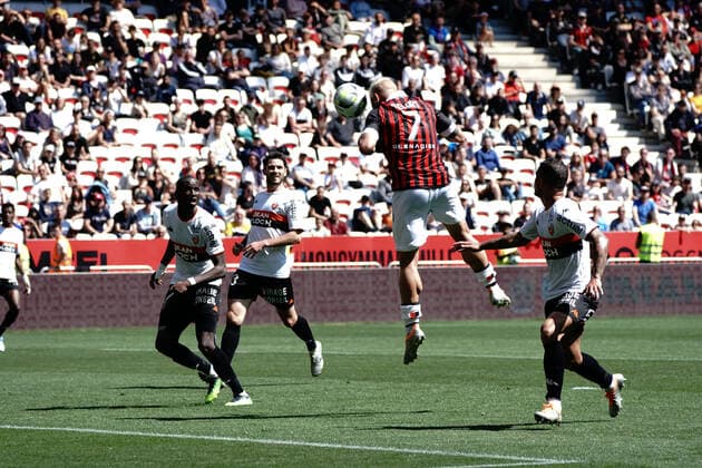Andy Delort (OGC Nice) FOOTBALL : OGC Nice vs Lorient - Ligue 1 Uber Eats - Nice - 17 04 2022 NorbertScanella Panoramic 