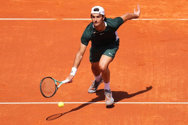 ESP: Barcelona Open Banc, Condfe de Godo Trophy Lorenzo Musetti during the match of Barcelona Open Banc Sabadell, Conde de Godo Trophy played at Real Club de Tenis Barccelona on April 18, 2022 in Barcelona, Spain. kpmg Copyright: xBaguxBlancox xxPRESSINPHOTOtx PS_220418_101