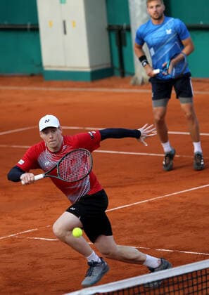 18.04.2022 Belgrade(Serbia) ATP, Tennis Herren Serbia Open men s tennis doubles Harri Heliövaara(front) Finland,Lloyd Glasspool (behind) Great Britain :