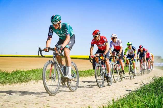 POLITT Nils: Paris - Roubaix - MenÂ s Race POLITT Nils ( GER ) BORA - HANSGROHE ( BOH ) - GER Querformat - quer - horizontal - Landscape - Event Veranstaltung: Paris-Roubaix - Category Kategorie: Cycling - Road cycling, Rad, Radsport, Strasse - Elite Men - 1.UWT - Location Ort: Europe France - Start: Compigne - Finish: Roubaix - Discipline: Road Race ( RR ) - Distance: 257,2 km - Date Datum: 17.04.2022 Sunday -