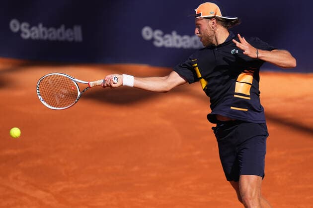 ESP: Barcelona Open Banc, Conde de Godo Trophy Hugo Grenierduring the match of Barcelona Open Banc Sabadell, Conde de Godo Trophy played at Real Club de Tenis Barccelona on April 18, 2022 in Barcelona, Spain. kpmg Copyright: xBaguxBlancox xxPRESSINPHOTOx PS_220418_929