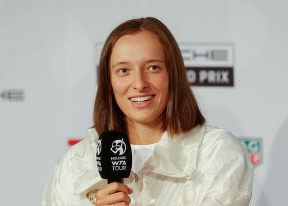 Iga Swiatek, Pressekonferenz, Portraet, Portrait Tennis - Porsche Tennis Grand Prix 2022 - WTA, Tennis Damen - Porsche-Arena - Stuttgart - - Germany - 19 April 2022. Copyright: xJuergenxHasenkopfx