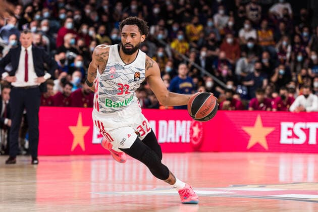 April 19, 2022, Barcelona, Barcelona, Spain: Darrun Hilliard of FC Bayern Munich in action during the Turkish Airlines EuroLeague Play Off Game 1 match between FC Barcelona, Barca and FC Bayern Munich at Palau Blaugrana on April 19, 2022 in Barcelona, Spain. Barcelona Spain - ZUMAa181 20220419_zaa_a181_032 Copyright: xJavierxBorregox