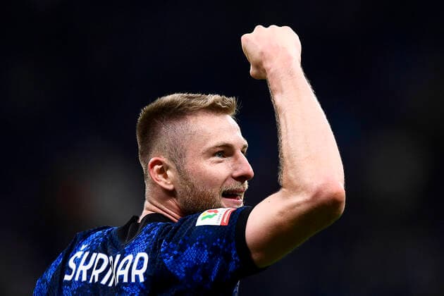 FC Internazionale v AC Milan - Serie A Milan Skriniar of FC Internazionale celebrates the victory at hte end of the Coppa Italia semi-final second leg football match between FC Internazionale and AC Milan. Milan Italy Copyright: xNicolòxCampox