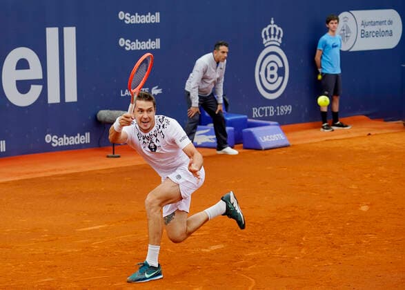 ESP: Barcelona Open Banc, Conde de Godo Trophy Yegor Guerasimovduring the match of Barcelona Open Banc Sabadell, Conde de Godo Trophy played at Real Club de Tenis Barccelona on April 19, 2022 in Barcelona, Spain. kpng Copyright: xIrinaxRenex xxPRESSINPHOTOx IR_220419_347