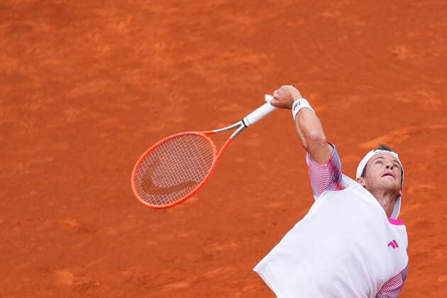 ESP: Barcelona Open Banc, Conde de Godo Trophy Diego Schwartzman during the match of Barcelona Open Banc Sabadell, Conde de Godo Trophy played at Real Club de Tenis Barccelona on April 19, 2022 in Barcelona, Spain. kpng Copyright: xBaguxBlancox xxPRESSINPHOTOx PS_220419_379