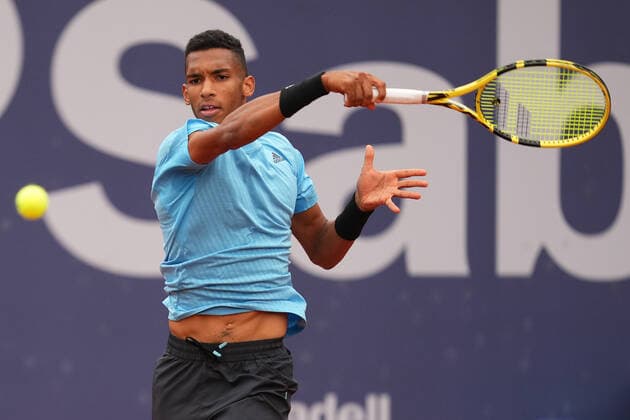 ESP: Barcelona Open Banc, Conde de Godo Trophy Felix Auger-Aliassime during the Barcelona Open Banc Sabadell, Conde de Godo Trophy played at Real Club de Tenis Barcelona on April 20, 2022 in Barcelona, Spain. Contributor Copyright: xPressinphotox PS_220420_025