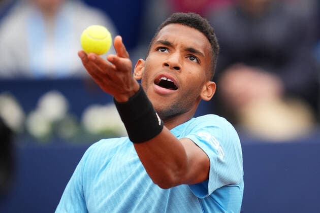 ESP: Barcelona Open Banc, Conde de Godo Trophy Felix Auger-Aliassime during the Barcelona Open Banc Sabadell, Conde de Godo Trophy played at Real Club de Tenis Barcelona on April 20, 2022 in Barcelona, Spain. kpng Copyright: xBaguxBlancox xPRESSINPHOTOx PS_220420_049