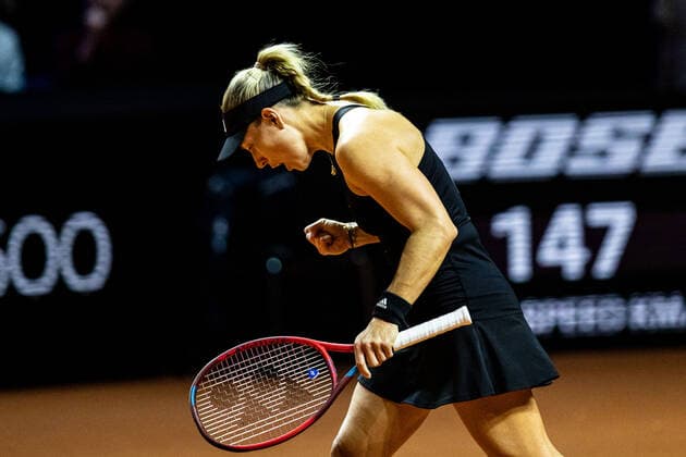 Angelique Kerber Deutschland, Germany Siegesfaust, Tennis Damen Porsche-Cup Porsche Tennis Grand Prix GP Stuttgart 2022 Porsche-Arena 20.04.2022 Porsche Tennis Grand Prix Stuttgart 2022, 20.04.2022 Stuttgart Copyright: xEibner-Pressefoto RogerxBuerkex EP_EER