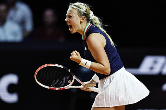 Anett Kontaveit, EST, during 2022 Porsche Tennis Grand Prix in Stuttgart, 20 04 2022; -