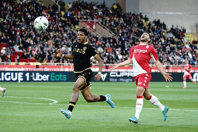 Kevin Volland (AS Monaco) - Jean Clair Todibo (OGC Nice) FOOTBALL : AS Monaco vs OGC Nice - Ligue 1 Uber Eats - Monaco - 20 04 2022 NorbertScanella Panoramic 
