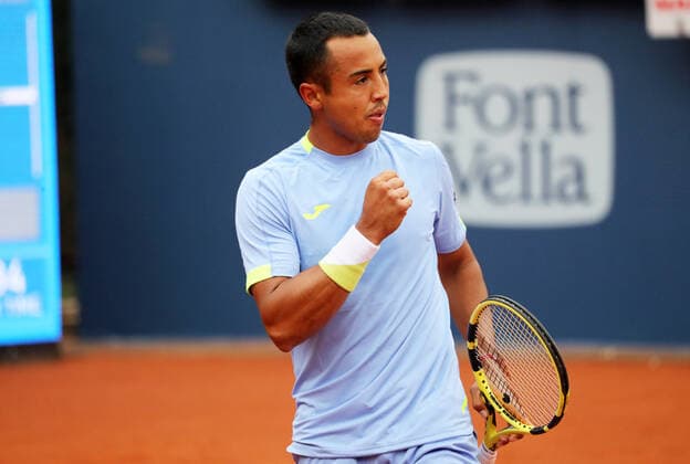 Barcelona Open Banc Sabadell 2022 - Day Three Hugo Dellien during the match against Frances Tiafoe, corresponding to the Barcelona Open Banc Sabadell tennis tournament, 69th Conde de Godo Trophy, in Barcelona, on 20th April 2022. Barcelona Barcelona Spain  Copyright: xUrbanandsportx originalFilename:urbanandsport-barcelon220420_np9xy.jpg