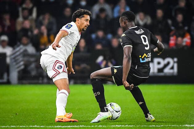 April 20, 2022, Angers, France, France: MARQUINHOS of PSG during the Ligue 1 match between Angers SCO and Paris Saint-Germain (PSG) at Raymond-Kopa stadium on April 20, 2022 in Angers, France. Angers France - ZUMAm308 20220420_zsp_m308_003 Copyright: xMatthieuxMirvillex