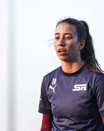 20.04.2022, Niederhasli, GC Campus, AXA Women s Super League: Grasshopper Club Zürich - Servette FC Chenois Feminin, Maria Francisca Cardoso (18 Servette) during warm up Niederhasli GC Campus Zürich Schweiz Copyright: xJustPictures.ch DanielaxPorcellix