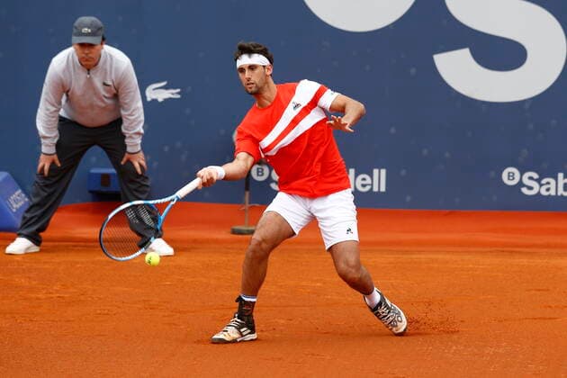 Carlos Taberner (ESP), APRIL20, 2022 - Tennis : Carlos Taberner of Spain during singles 2nd round match against Felix Auger-Aliassime of Canada on the Barcelona Open Banc Sabadell tennis tournament at the Real Club de Tenis de Barcelona in Barcelona, Spain.  (0156452483st)