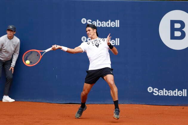Federico Coria (ARG), APRIL21, 2022 - Tennis : Federico Coria of Argentina during singles 2nd round match against Grigor Dimitrov of Bulgaria on the Barcelona Open Banc Sabadell tennis tournament at the Real Club de Tenis de Barcelona in Barcelona, Spain.  (0156541439st)