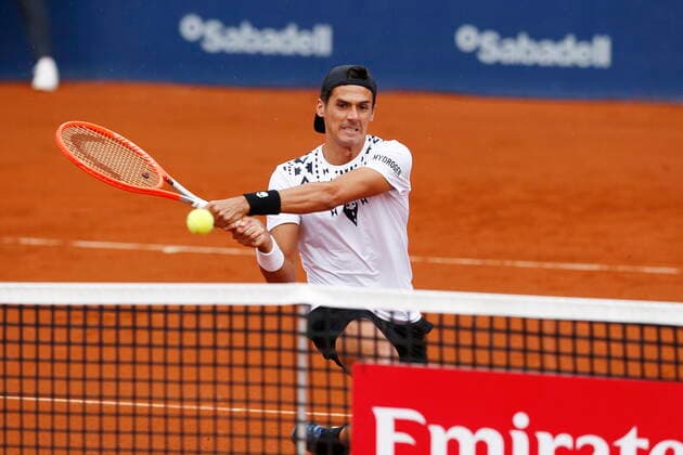Federico Coria (ARG), APRIL21, 2022 - Tennis : Federico Coria of Argentina during singles 2nd round match against Grigor Dimitrov of Bulgaria on the Barcelona Open Banc Sabadell tennis tournament at the Real Club de Tenis de Barcelona in Barcelona, Spain.  (0156541462st)