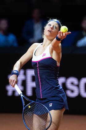 Laura Siegemund (GER). Deutschland, Stuttgart, 21.04.2022, Tennis, Porsche Tennis Grand Prix, 2022, Runde 2, M.Sakkari (GRE) - L.Siegemund (GER), Porsche Arena Foto: A2 Bildagentur Peter Hartenfelser