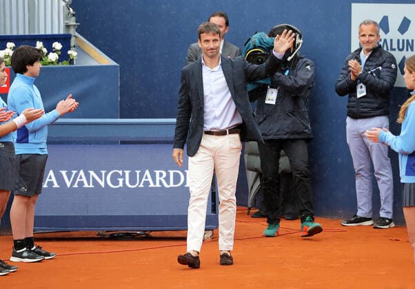 Barcelona Open Banc Sabadell 2022 - Day Four Tribute to Tommy Robredo upon retiring from active tennis after being eliminated by Bernabe Zapata on the first day of the Barcelona Open Banc Sabadell, in Barcelona, on 20th April 2022. Barcelona Barcelona Spain  Copyright: xUrbanandsportx originalFilename:urbanandsport-tributet220420_npigR.jpg