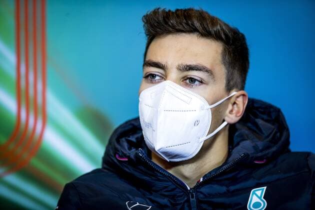 IMOLA - George Russell (Mercedes) in the press conference, PK, Pressekonferenz prior to the 1st practice session ahead of the Emilia Romagna F1 Grand Prix at Autodromo Enzo e Dino Ferrari. REMKO DE WAAL GP Emilia - Romagna 2022 - Practice 1 2022 xVIxANPxSportx xxANPxIVx