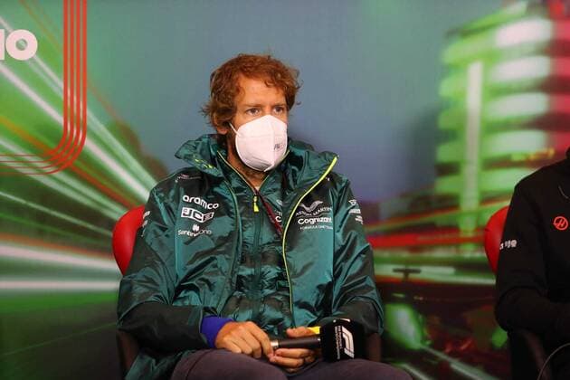 Drivers press conference, PK, Pressekonferenz vettel during Formula 1 Rolex Emilia Romagna Grand Prix 2022, 4rd round of the 2022 FIA Formula One World Championship, WM, Weltmeisterschaft Free Practises, Formula 1 Championship in Imola, Italy, April 22 2022  Copyright: xAlessioxDexMarcox xipa-agency.nex xx 0