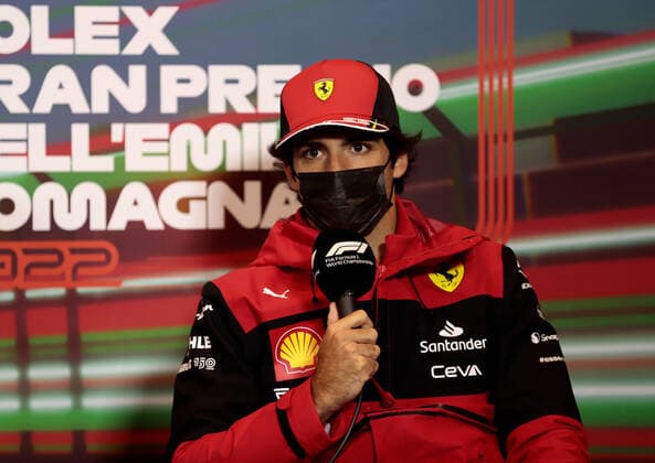 Fahrerpressekonferenz, Carlos Sainz jr, (ESP, Scuderia Ferrari 55) ITA, Formel 1 Grand Prix Emilia Romagna, Imola, 22.04.2022 ITA, Formel 1 Grand Prix Emilia Romagna, Imola, 22.04.2022 Imola