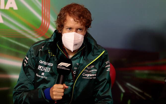 Fahrerpressekonferenz, Sebastian Vettel, (GER, Aston Martin Aramco Cognizant F1 Team 5) ITA, Formel 1 Grand Prix Emilia Romagna, Imola, 22.04.2022 ITA, Formel 1 Grand Prix Emilia Romagna, Imola, 22.04.2022 Imola