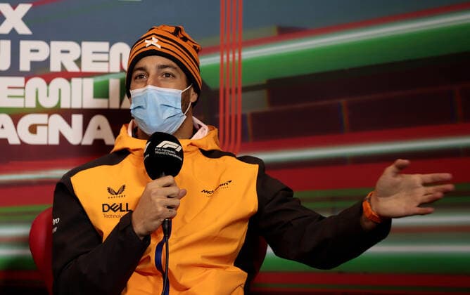 Fahrerpressekonferenz, Daniel Ricciardo (AUS, McLaren F1 Team 3) ITA, Formel 1 Grand Prix Emilia Romagna, Imola, 22.04.2022 ITA, Formel 1 Grand Prix Emilia Romagna, Imola, 22.04.2022 Imola