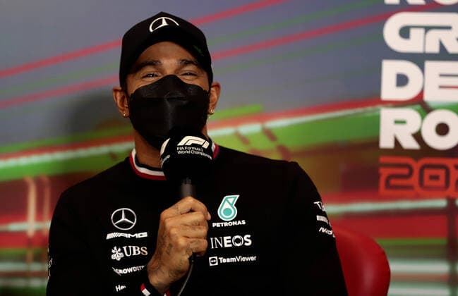 Fahrerpressekonferenz, Lewis Hamilton (UK, Mercedes AMG Petronas F1 Team 44) ITA, Formel 1 Grand Prix Emilia Romagna, Imola, 22.04.2022 ITA, Formel 1 Grand Prix Emilia Romagna, Imola, 22.04.2022 Imola