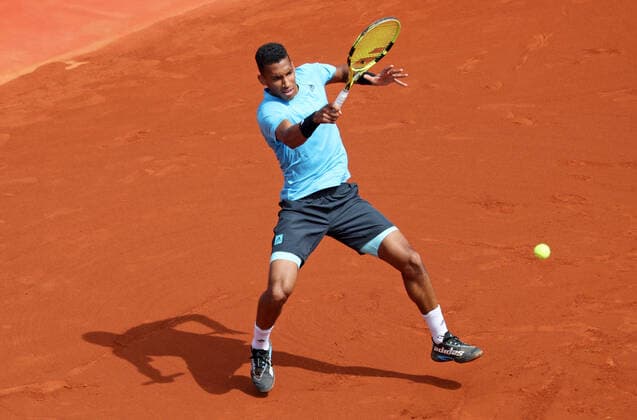 Barcelona Open Banc Sabadell 2022 - Day Five Felix Auger Aliassime during the match against Frances Tiafoe, corresponding to the round of 16 of the Barcelona Open Banc Sabadell tennis tournament, 69th Conde de Godo Trophy, in Barcelona, on 22th April 2022. Barcelona Barcelona Spain  Copyright: xUrbanandsportx originalFilename:urbanandsport-felixaug220422_np1Kv.jpg