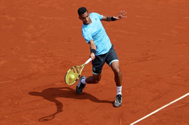 Barcelona Open Banc Sabadell 2022 - Day Five Felix Auger Aliassime during the match against Frances Tiafoe, corresponding to the round of 16 of the Barcelona Open Banc Sabadell tennis tournament, 69th Conde de Godo Trophy, in Barcelona, on 22th April 2022. Barcelona Barcelona Spain  Copyright: xUrbanandsportx originalFilename:urbanandsport-felixaug220422_npRon.jpg